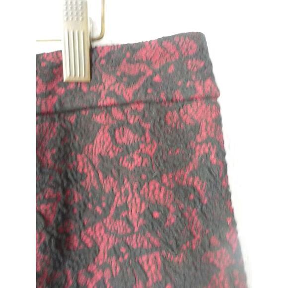 Michael Kors Red with Black Lace Pencil Skirt Classic Women size XL Stretch Zip - Picture 4 of 11